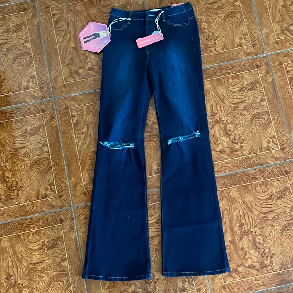 New | jeans | flare | size 11 (W30)| denim | Vibe & Rant | ripped knees |